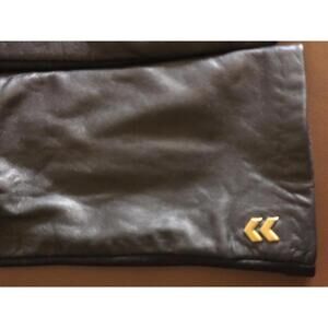 Vintage Aris Isotoner Black Leather Driving Gloves Sz Small